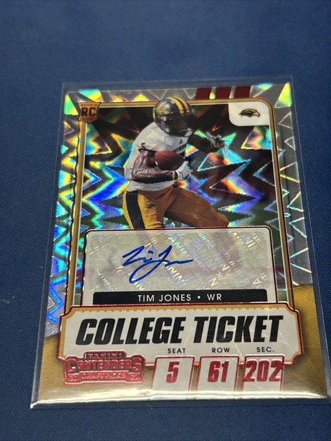2021 Panini Contenders Draft Picks Tim Jones Auto Red College Ticket