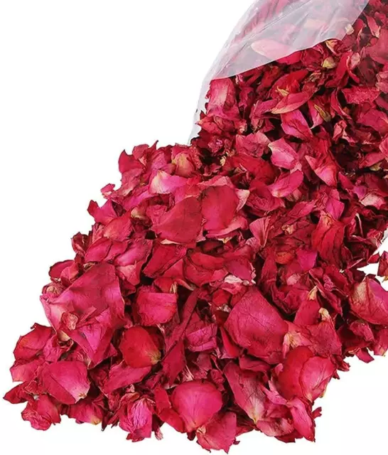 Reccisokz100G Natürliche Getrocknete Rosenblätter Echte Blume Trockene Rote Rose