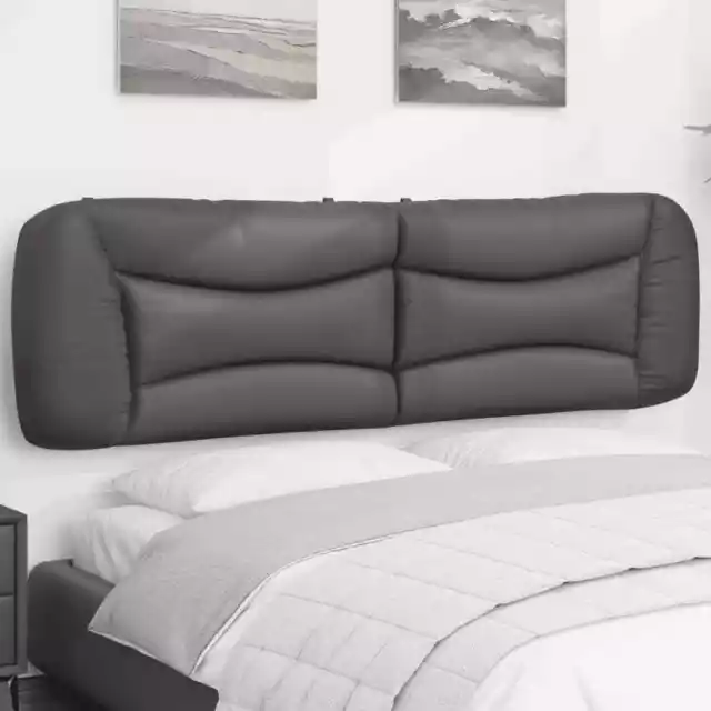 Cabecero de cama acolchado cuero sintético gris 180 cm vidaXL