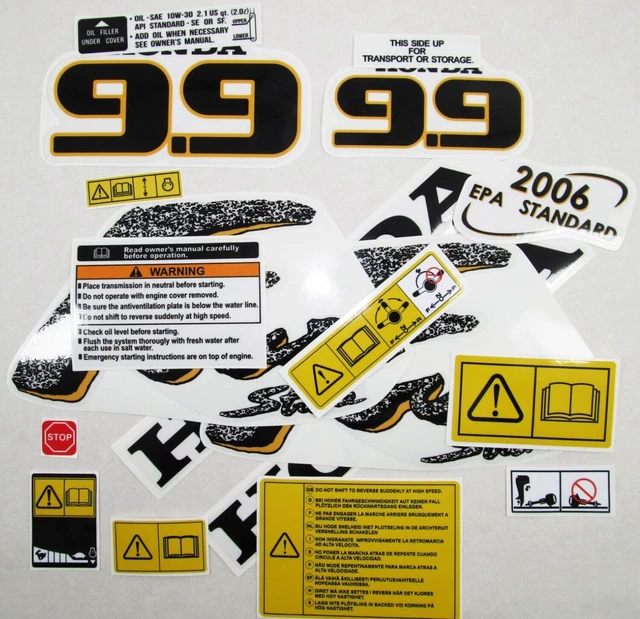 For HONDA 9.9 outboard Vinyl decal set from BOAT-MOTO / sticker kit Reproduction