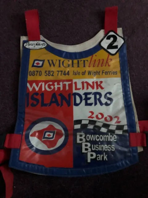Speedway race jacket bid tabard Isle of Wight 2002