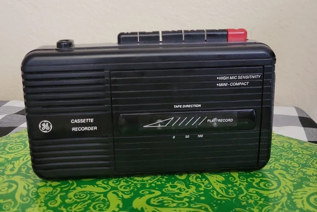 VINTAGE 80’S GENERAL Electric Portable Cassette Recorder Model 3-5301B ...