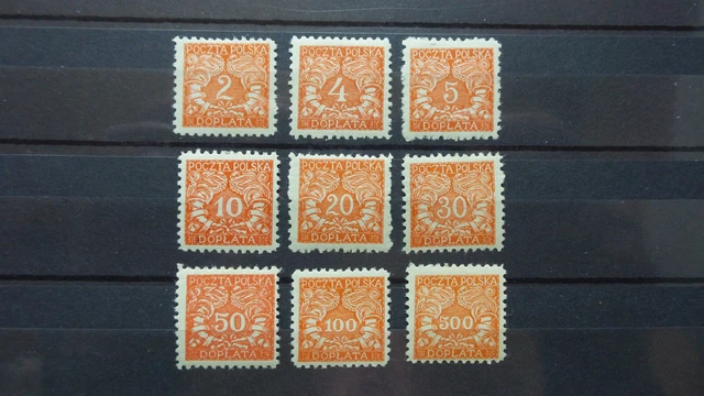Polen 1919 / Kat. Fischer Nr. U 23 – U 31  Komplet / Ungebraucht