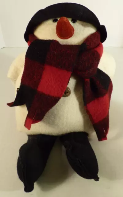 Vintage Woof & Poof Stuffed Christmas Doll Wind Up Plays Frosty the Snowman