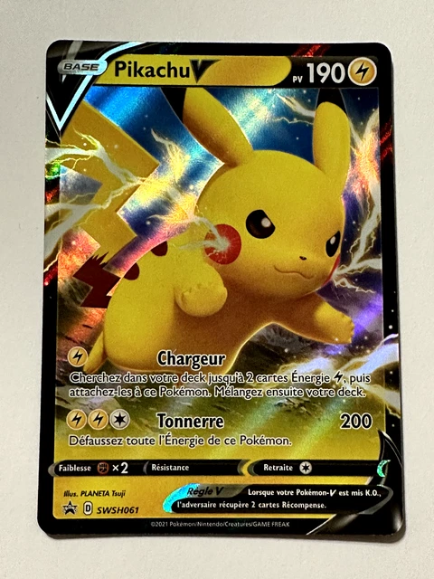 Carte Pokémon Pikachu V Holographique SWSH061 - Collection édition Brillante - Carte Rare De 2020