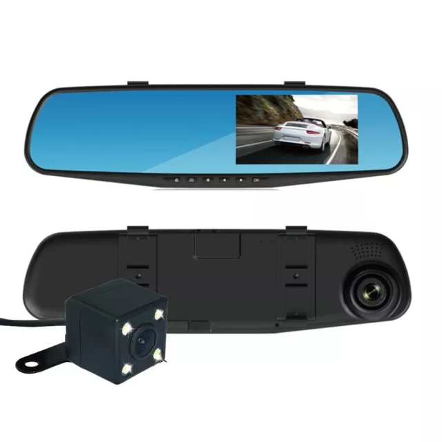 Dashcam Rétroviseur Écran Intégré Caméra Avant Caméra de Recul Full HD 1080p 2