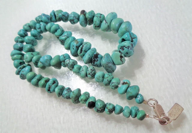 PEYOTE BIRD Signed, Sterling 925 Stamped, Vintage Nuggets Turquoise Handcrafted