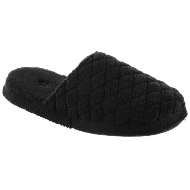 Acorn Women’s Clog Spa Quilted Stitching Black Comfort Terry, Medium A20123BLKWM