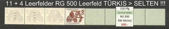 RM Unfallverhütung 150 Pfg RG 500 ROLLENENDE RE 11 + 4 LF türkis (SELTEN !!!) **