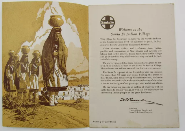 Santa Fe Railway Indian Village Summer 1948 Souvenir Chicago Railroad Fair Usa 2