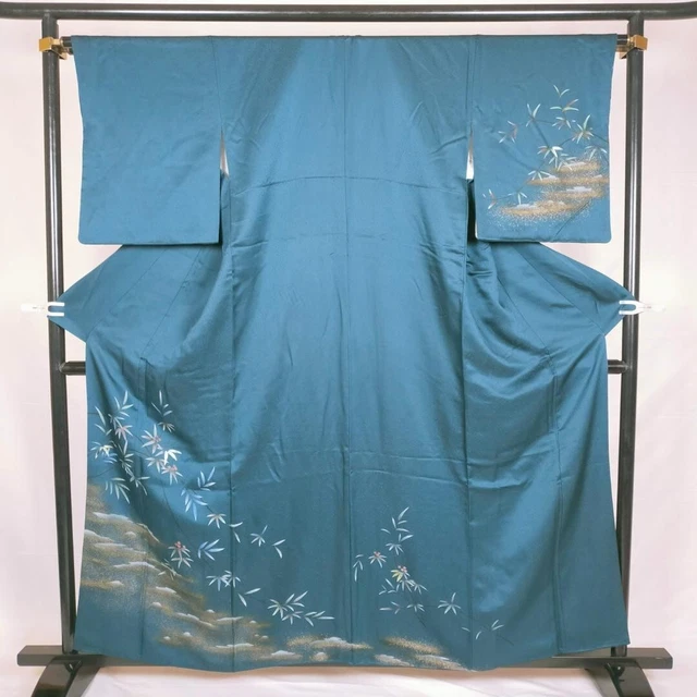 0400:Japanese Kimono  "TUKESAGE"  pure silk mountains and bamboo