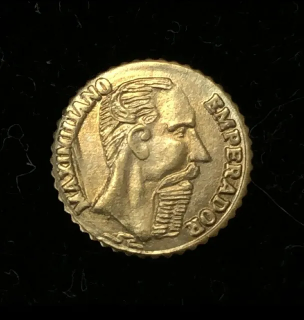 Moneda De Oro 22 Kt.  Ge. Maximiliano  I. Maximilian I. 22 Ct. Gold  Coin. 1865.
