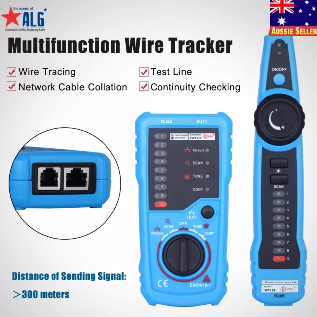 Cable Tester Wire Tracker RJ11/45 Network Telephone Line Tracer Toner LAN Phone