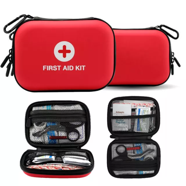 Mini First Aid Kit 99 Pieces Water-Resistant Hard Shell Small Case For Home