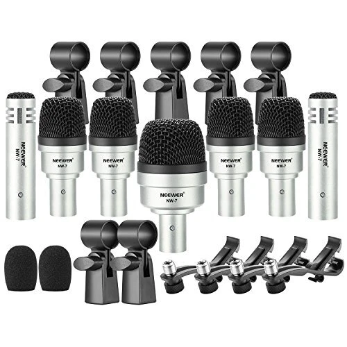 Neewer 7 Piece Wired Dynamic Drum Mic Kit - Kick Bass, Tom/Snare & Cymbals Mi... Neewer 7 Piece Wired Dynamic Drum Mic Kit - Kick Bass, Tom/Snare & Cymbals Mi...