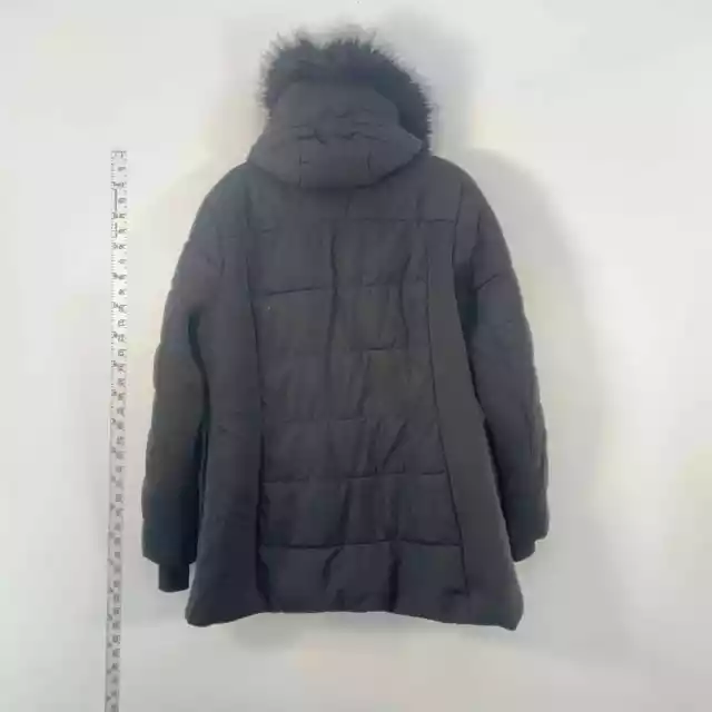 MICHAEL Michael Kors Women's Hooded Faux Fur Insulated Black Parka Jacket  1X 2