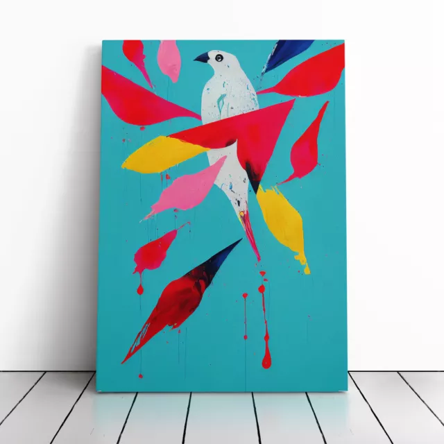 Painted Bird No.1 Abstract Canvas Wall Art Print Framed Picture Dining Room