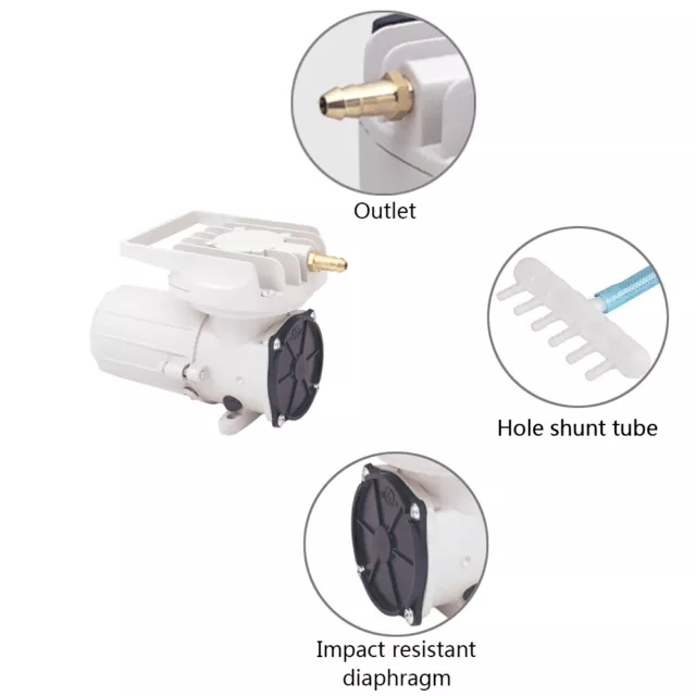Aquarium Aerator Compressor 60W 120LPM DC12V Pond Air Pump Fish Tank