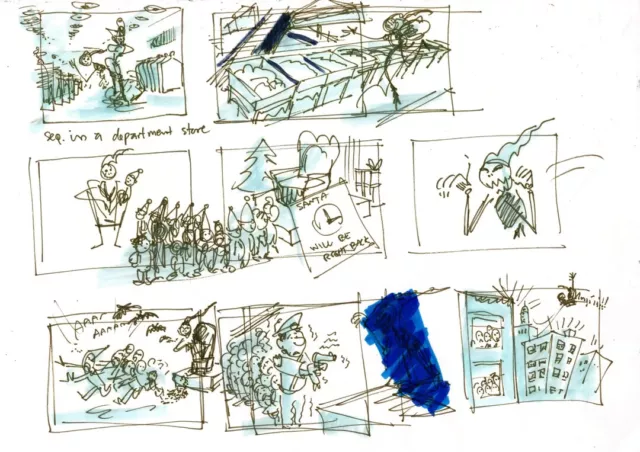 Tim Burton's Nightmare Before Christmas-Multi-Character Original Storyboard-Jack