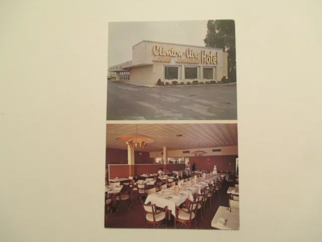 Buffalo New York Postcard Clinton Aire Hotel Airport Restaurant Interior NY