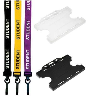 STUDENT Lanyard Neck Strap With Double Sided ID card Holder Badge Holder