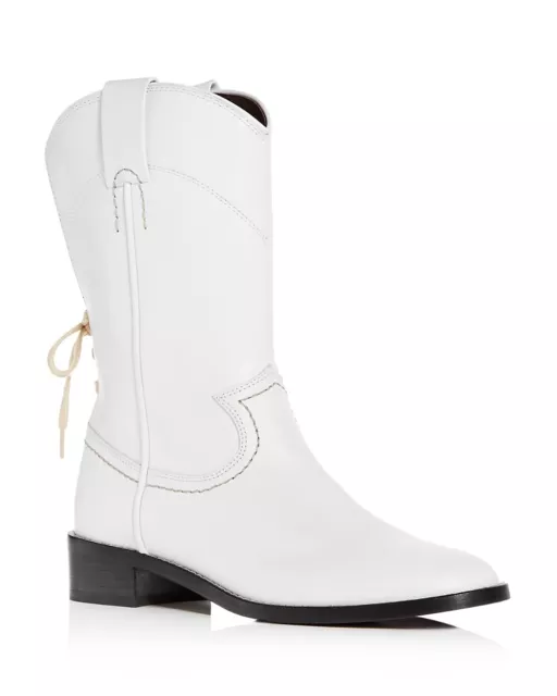 See by Chloe 250030 Womens Annika Cowboy Boots White Size 38.5 EU/8.5 US B