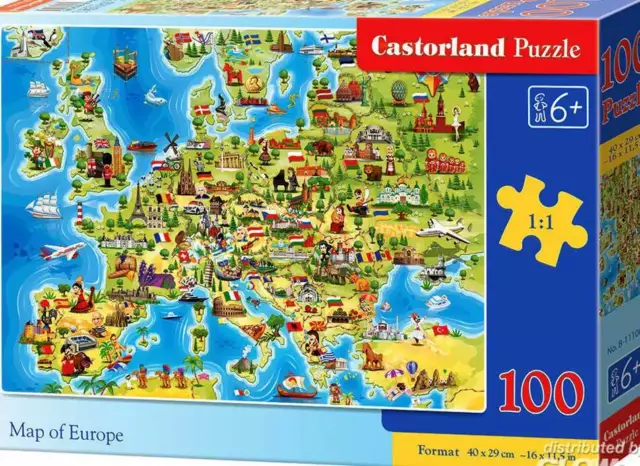 Castorland Puzzle Carte De Boréal pour Enfants 100 Pièces à Partir 6 Ans Taille