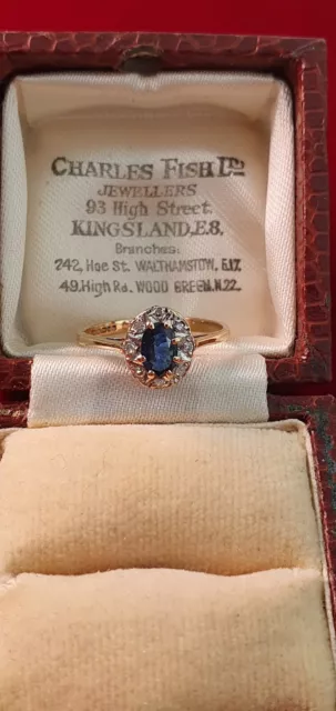 Sapphire and Diamond Ring Yellow Gold Hallmarked Gorgeous Wow