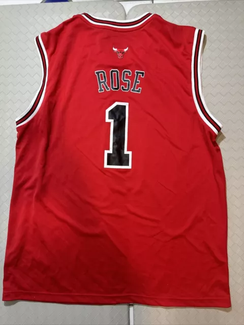 NBA Chicago Bulls Derrick Rose # 1 Basketball Jersey Mens Size 2XL XXL Red  EUC