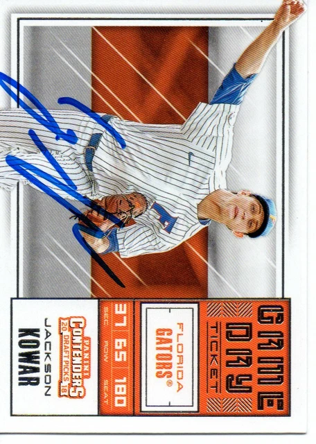 Jackson Kowar Florida Gators 2018 Panini Contenders Game Day Signed Card