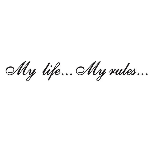 2Pcs 3D 60*8.5cm Car Body Window Stickers My life...My rules...Pattern Decal