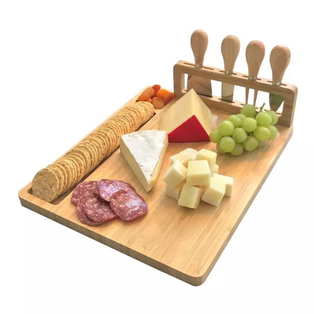 Holz Käseplatte mit Käsemesser-set Charcuterie-Brett-Platten Käse Schneidebrett