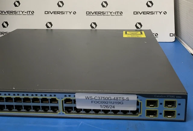 CISCO CATALYST WS-C3750G-48TS-S 48 Port Managed Gigabit Ethernet Switch ...