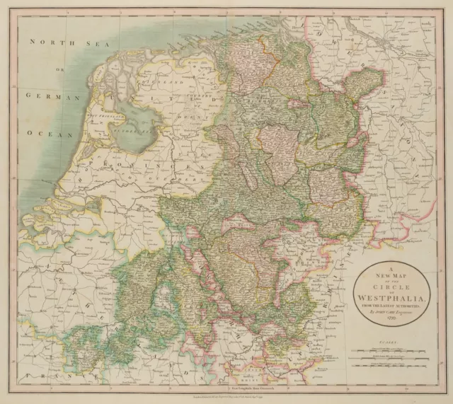 J. CARY (1755-1835), Karte. Westfälischer Reichskreis,  1799, KSt. Gegenständlic