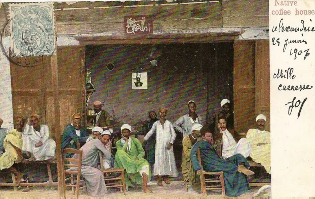 Carte Postale Egypte Alexandrie Le Cafe Indigene