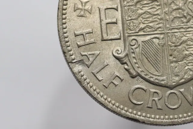 Uk Gb Half Crown 1967 Error Edge Coin B29 #Z1415