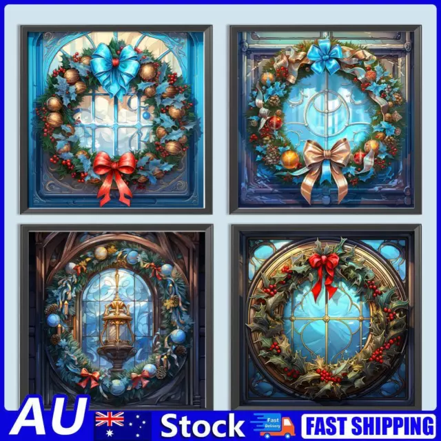 AU Paint By Numbers Kit DIY Oil Art Wreath Picture Home Wall Decoration