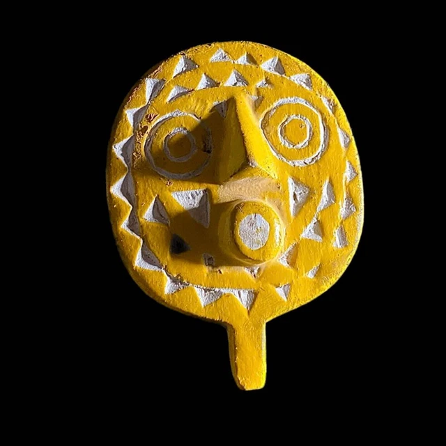 Masque Senge Sculpté Et Peint à La Main 50 Cm - Décoration Murale Bois Albesia Origine Bali