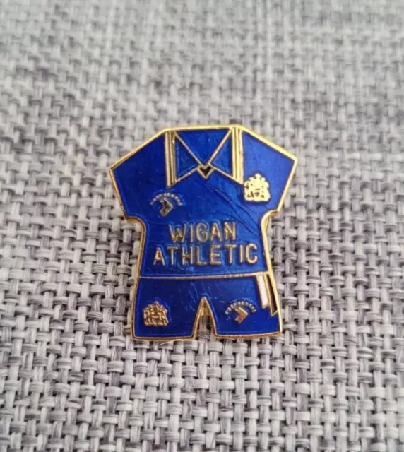 Wigan Athletic Fc Strip Enamel Badge