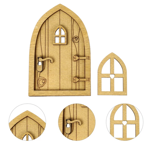 2 pz mini casa mobili decorazione porta fata bambino legno bambino