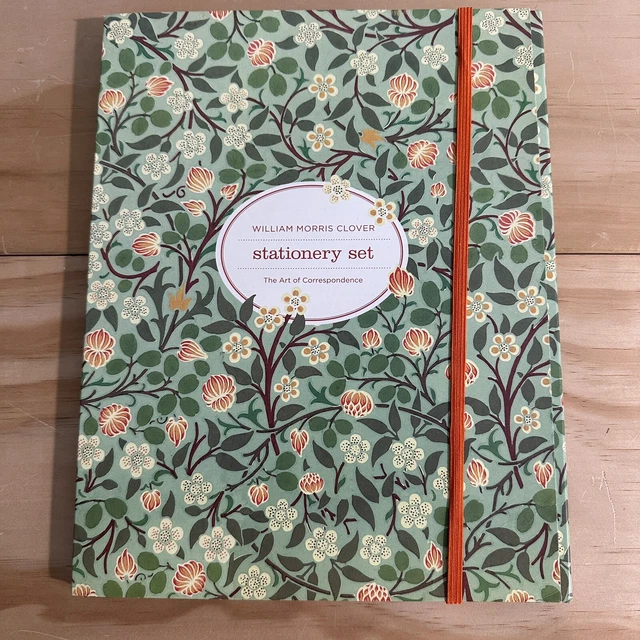 William Morris Clover Stationary Set Green Floral Clover pattern Galison