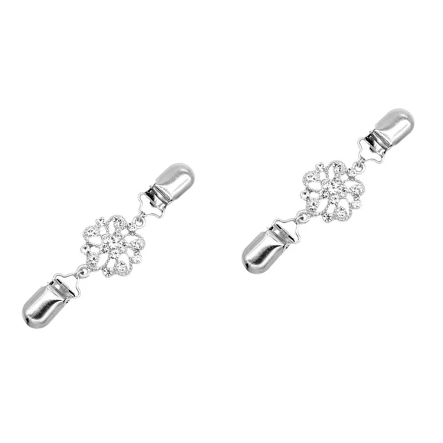 2 pz clip maglione strass camicetta con perle clip cardigan vintage