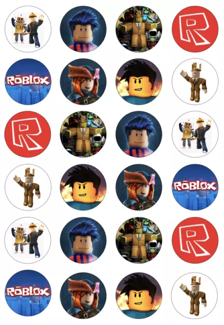 24 x ROBLOX Icing Cupcake Toppers Kids Birthday UNCUT Image