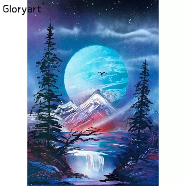 fr Gloryart 5D DIY Foret complet Diamant Peinture Lune Kit de broderie (lw025)