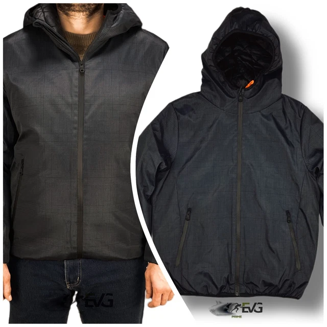 Giubbotto Uomo Invernale Giubbino Pesante Quadri Cappuccio Giacca Imbottito Cald 3