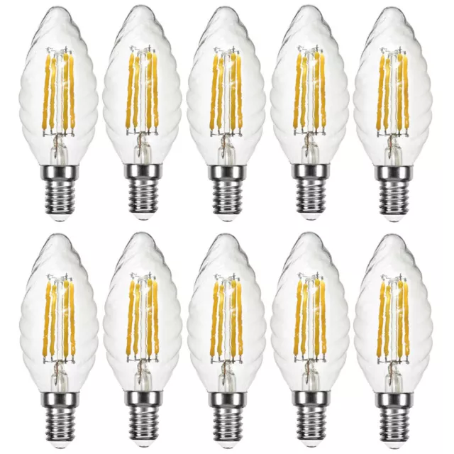 10 x Müller-Licht LED Filament Kerzen gedreht 4,5W = 40W E14 klar warmweiß Ra>90