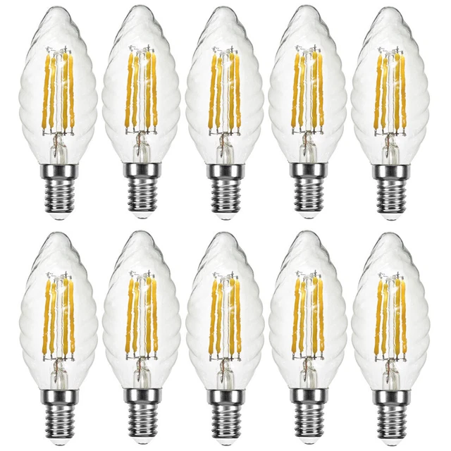 10 x Müller-Licht LED Filament Kerzen gedreht 4,5W = 40W E14 klar warmweiß Ra>90