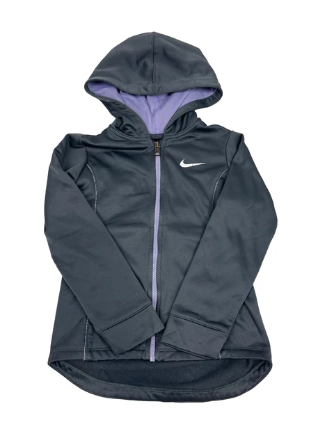 Felpa con cappuccio grigia per bambini Nike Dri Fit cerniera età 6-7