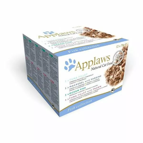 Applaws Naturale Bagnato Gatto Cibo Pesce Selezione IN Brodo Tun Mackerel 12 X