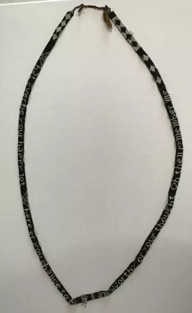 Antique Folk Art Beaded Necklace Girls Work Bead Work Remember Me